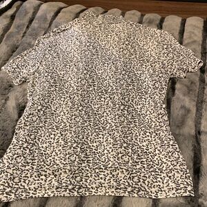 #322 Leopard Print Short Sleeve high neck Shirt